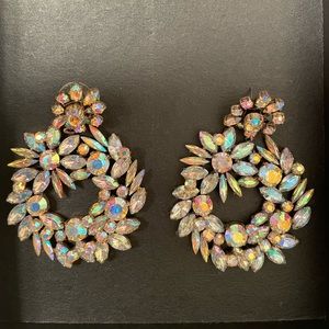 J.Crew crystal wreath earrings / hoop earrings